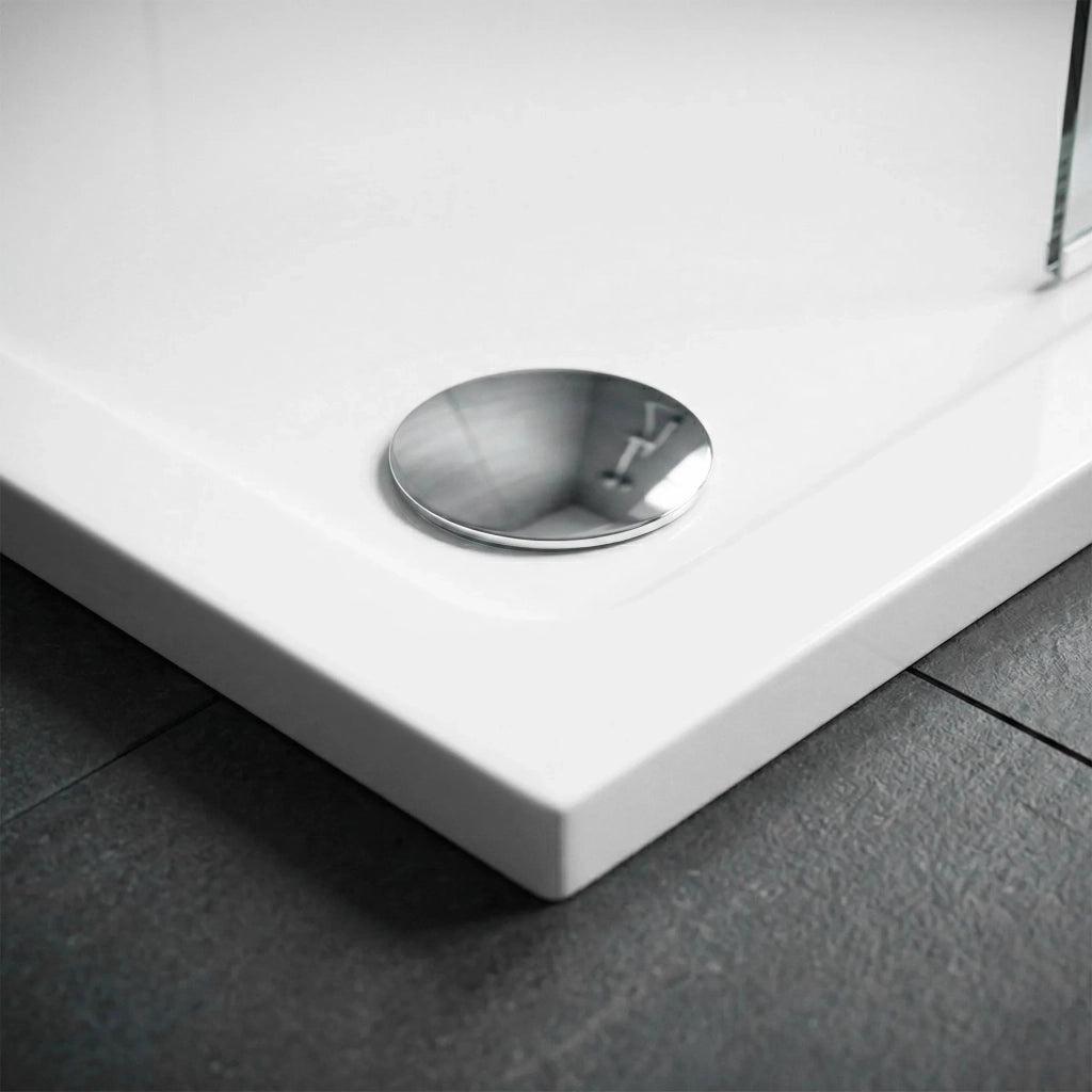 Piatto Doccia Acrilico Rea Belmond White 80x80 Copertura rame spazzolato