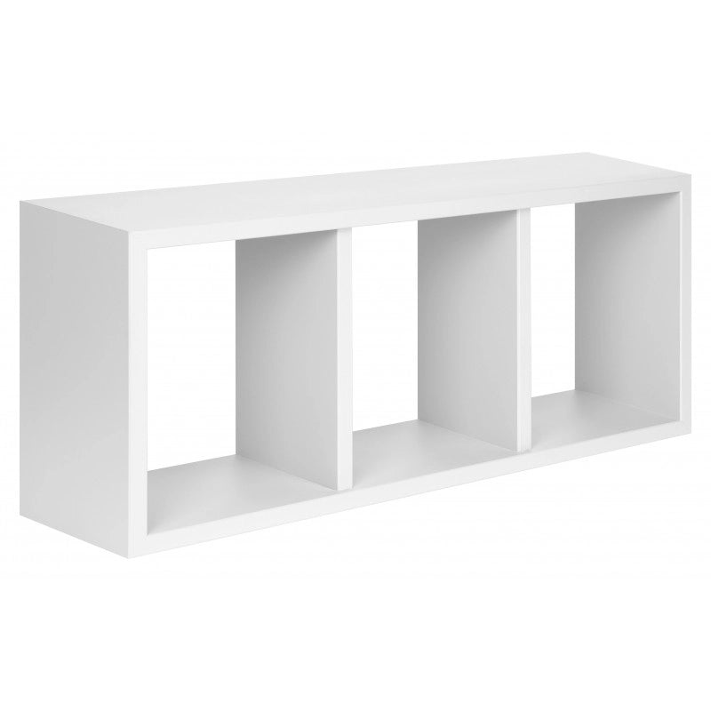 Mensola 3 Scomparti da Parete Rettangolare Moderna Bianco 70x15,5x30h