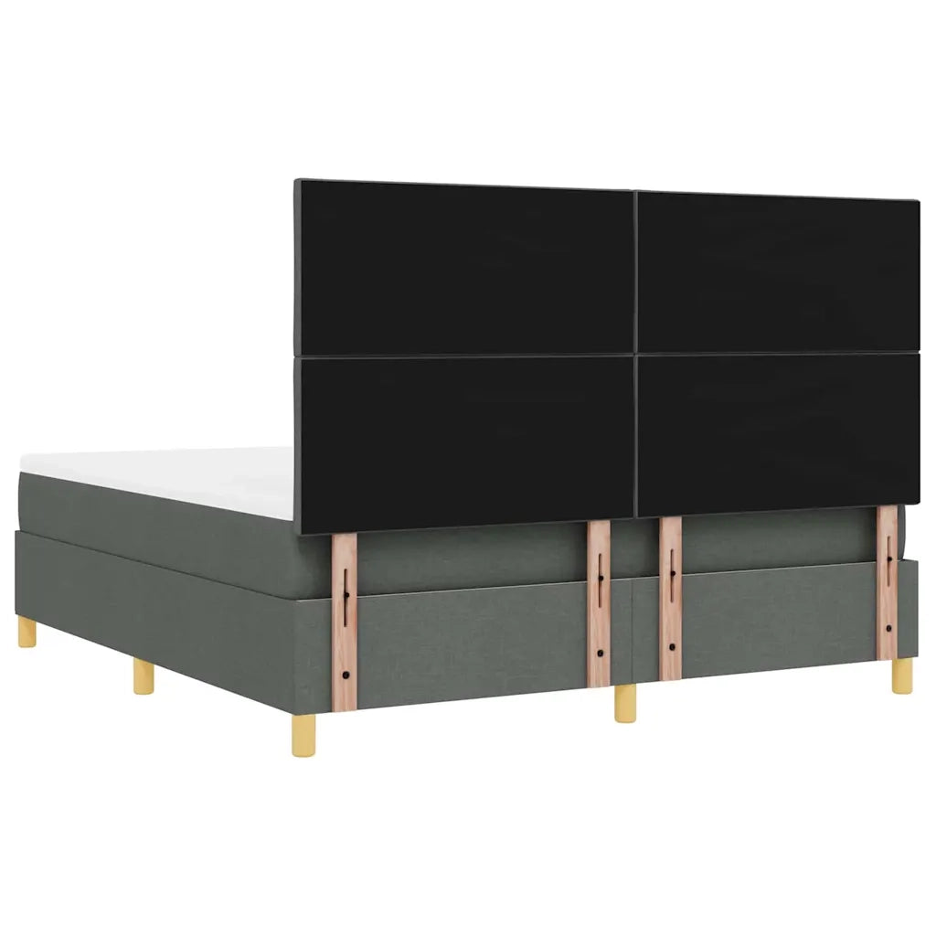 Letto a Sorgente LED Grigio scuro 180 x 200 cm Tessuto 3343195