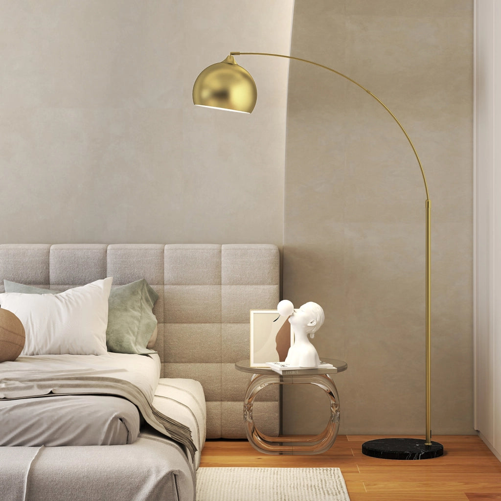 Lampada da Terra Arco ¨C Zephmum ¨C Dorato 40W E27 100-115x30x170-180 cm