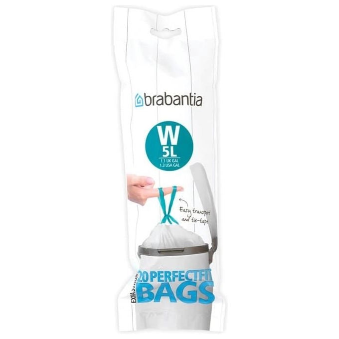 Brabantia 116681 sacchetto per rifiuti 5 L Bianco 20 pz