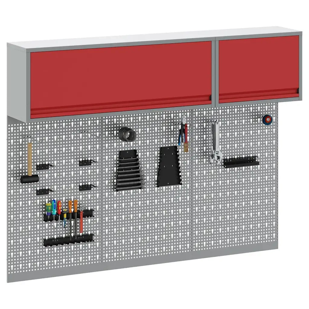 Set di armadi per attrezzi con lo scaffale 5 pcs Rosso 3321413