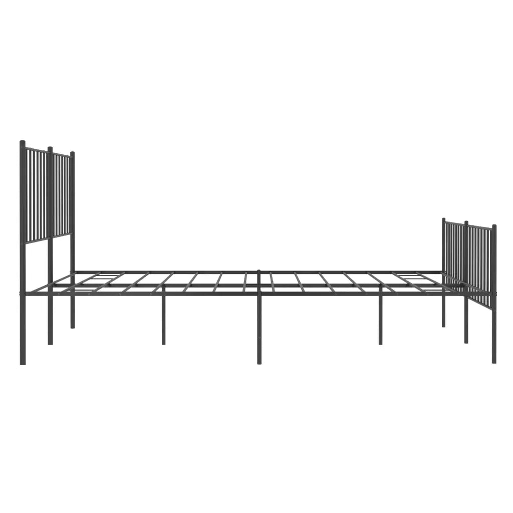 Giroletto con Testiera e Pediera-Struttura Letto Metallo Nero 120x190 cm 230296