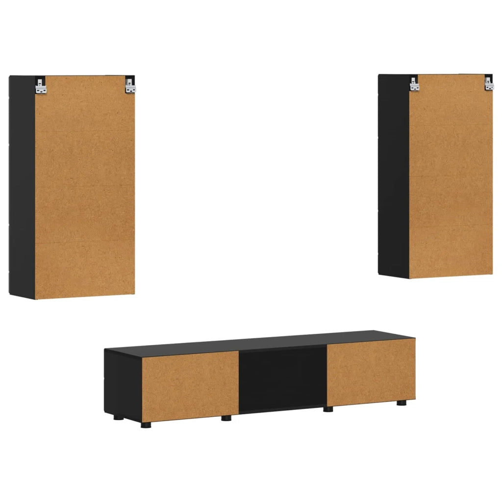 Set mobile TV con cassetto FLORIN 3 pcs Nero Legno multistrato 3397925