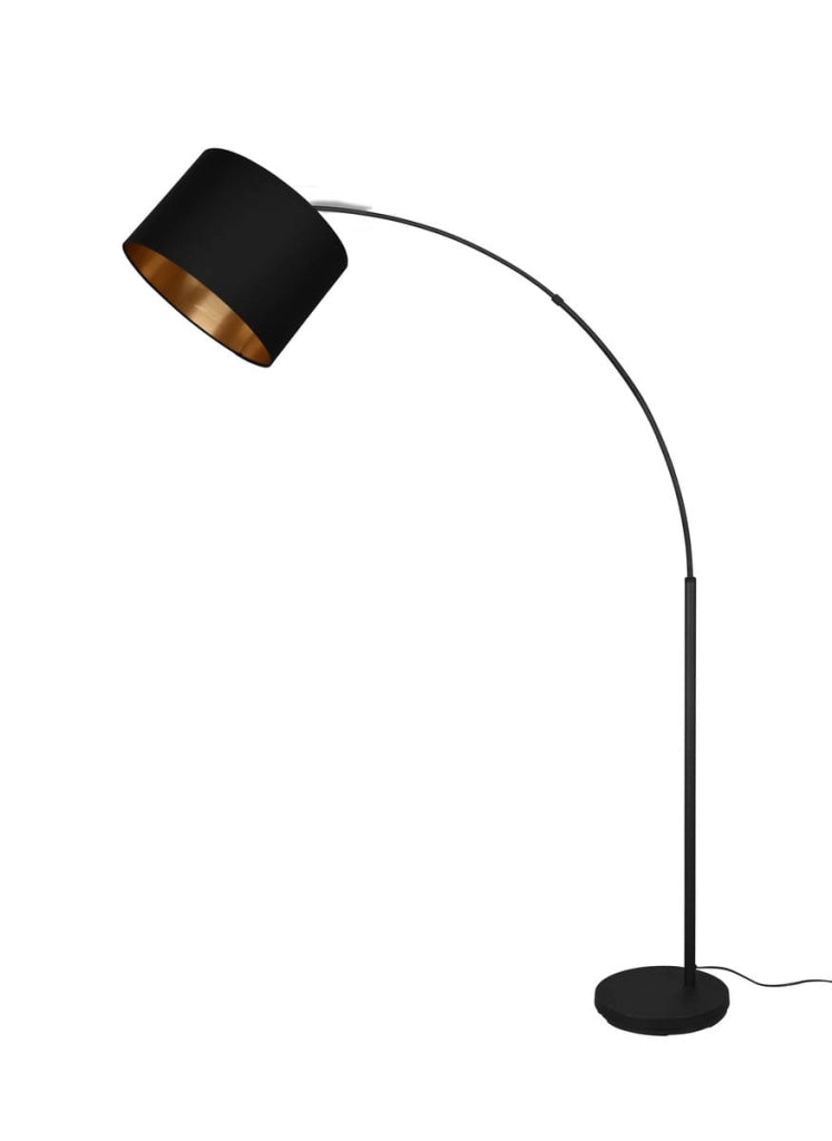Lampada da terra ad arco Bolivia nero/oro E27 RL 171cm