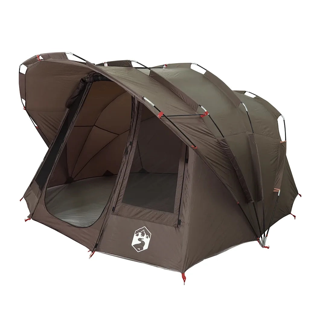 Tenda da Pesca per 5 Persone Marrone Impermeabile