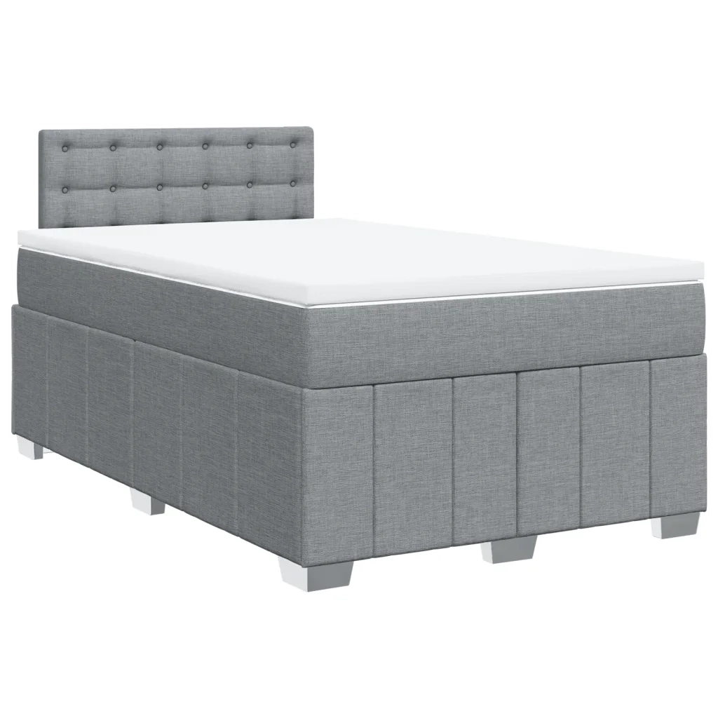 Giroletto a Molle con Materasso Grigio Chiaro 120x190cm Tessuto 3289321