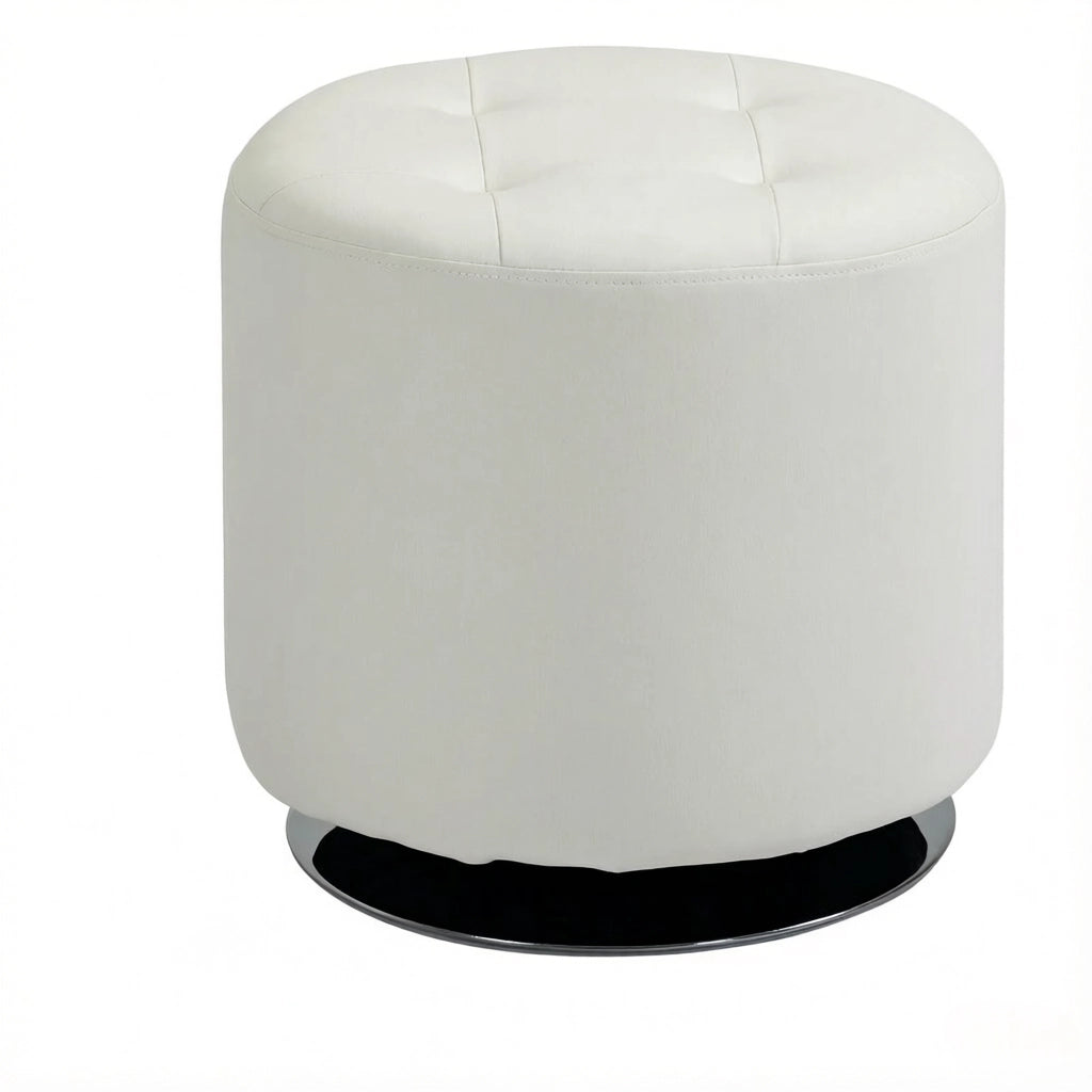 POGGIAPIEDI Girevole 360° Ø 45,5x44,5 cm PU Bianco