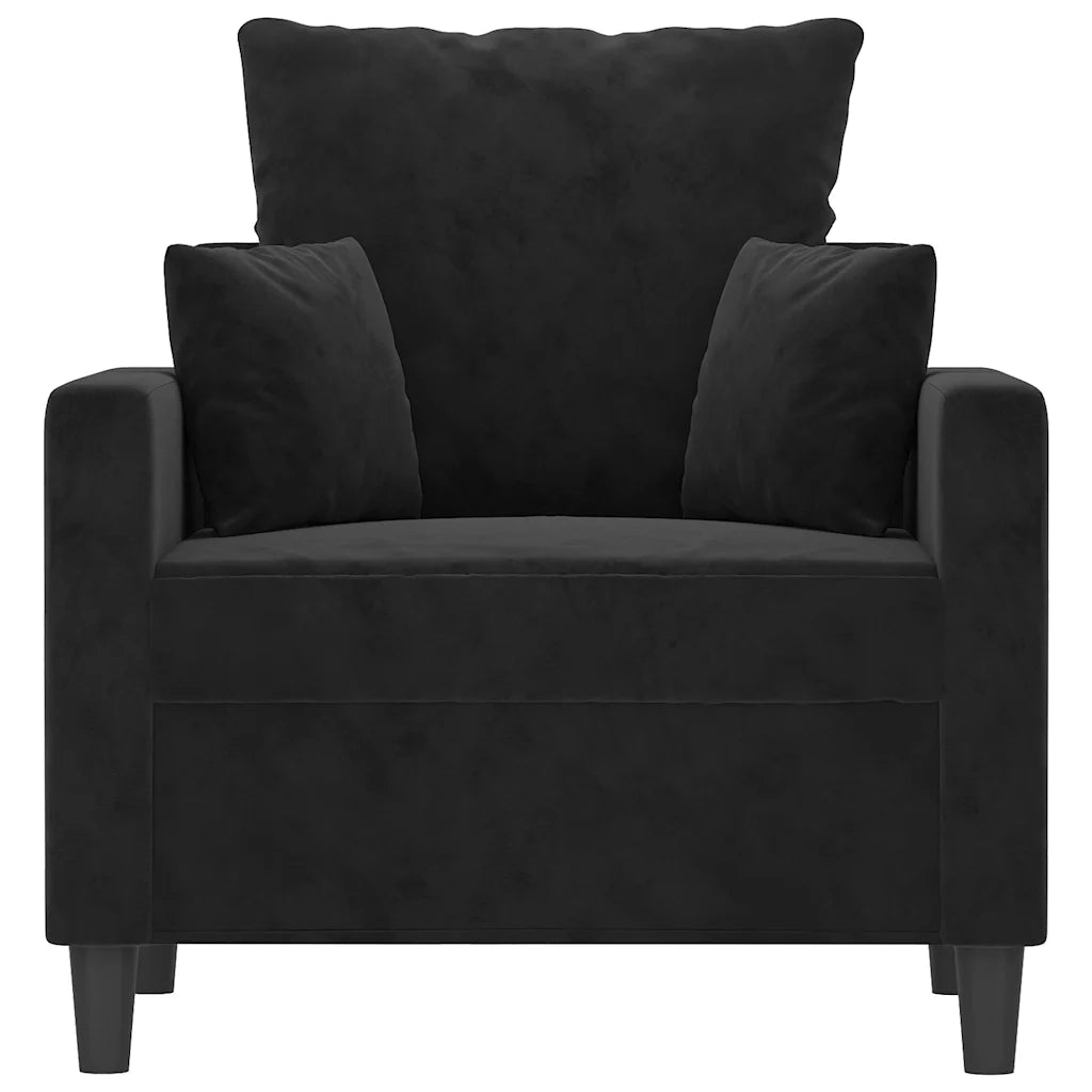 Divano Sedia-Poltrona Nero 60 cm Velluto 587804