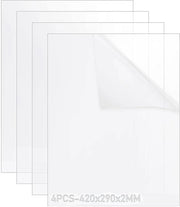 Pacco di 2 Foglio Acrilico Transparente A3 2 mm - Vetro di Ricambio - Film Acrilico per Progetto Cornice Fotografica Display Pittura