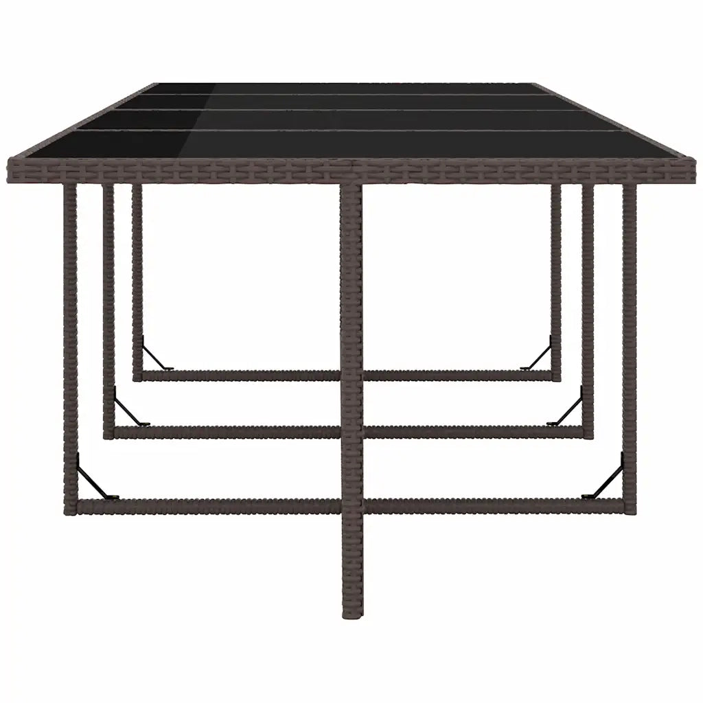 Set da Pranzo da Giardino 13 pz con Cuscini Polyrattan Marrone 42552