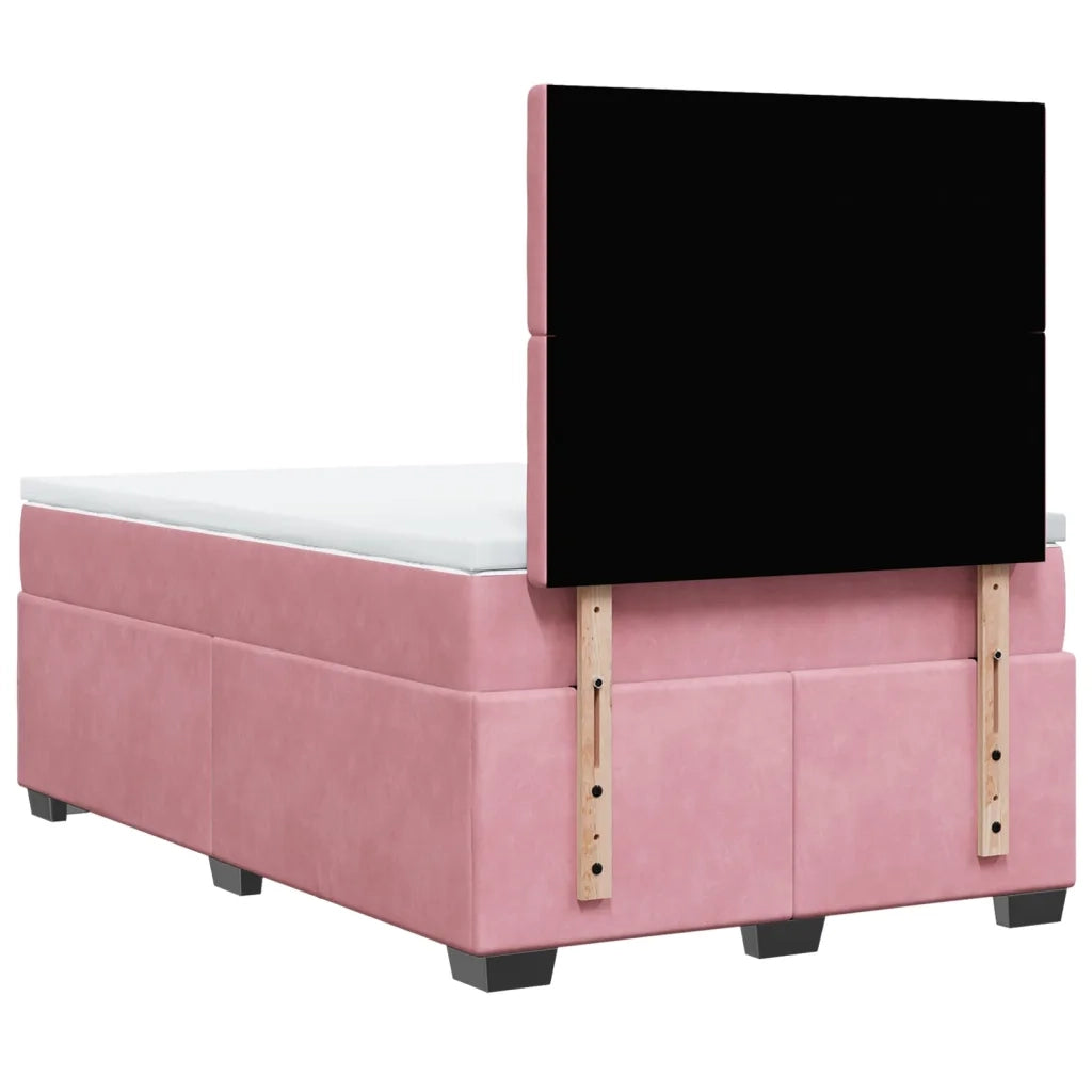 Giroletto a Molle con Materasso Rosa 120x190 cm in Velluto 3290875