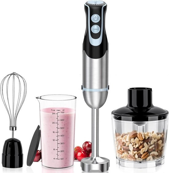 Impastatrice a Stantuffo 3 in 1 - Set di Frullatori - Set di Accessori per Mixers - Set di Frullatori e Impastatrici - RVS - 3 in 1 - Accessori per Frullatori - Crema di Verdure - Smoothies - Cibo per Bambini