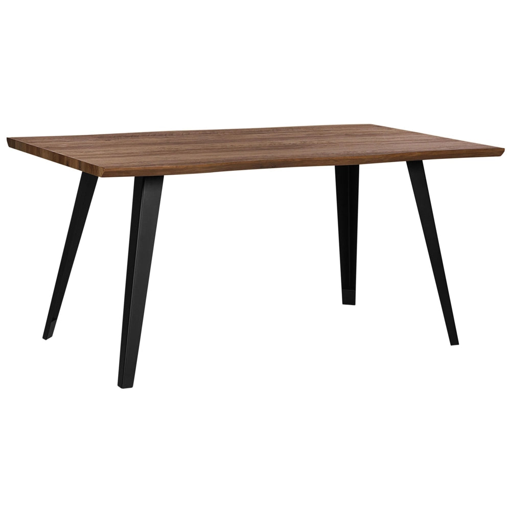 Tavolo da pranzo in legno scuro 160 x 90 cm con gambe in metallo Nero da cucina