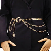 Collana a catena d'oro – Luna Strass – Disegno a strati – Accessorio di tendenza per giacche e abiti da sera
