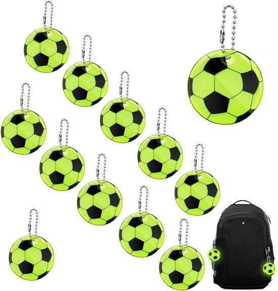 Set di 12 riflettori per bambini - Riflettori di sicurezza per zaino e bicicletta - Riflettori per pallone da calcio
