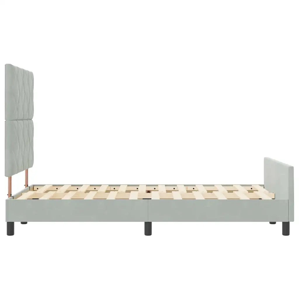 Letto a molle con testiera Grigio chiaro 120 x 190 cm Velluto 3344993