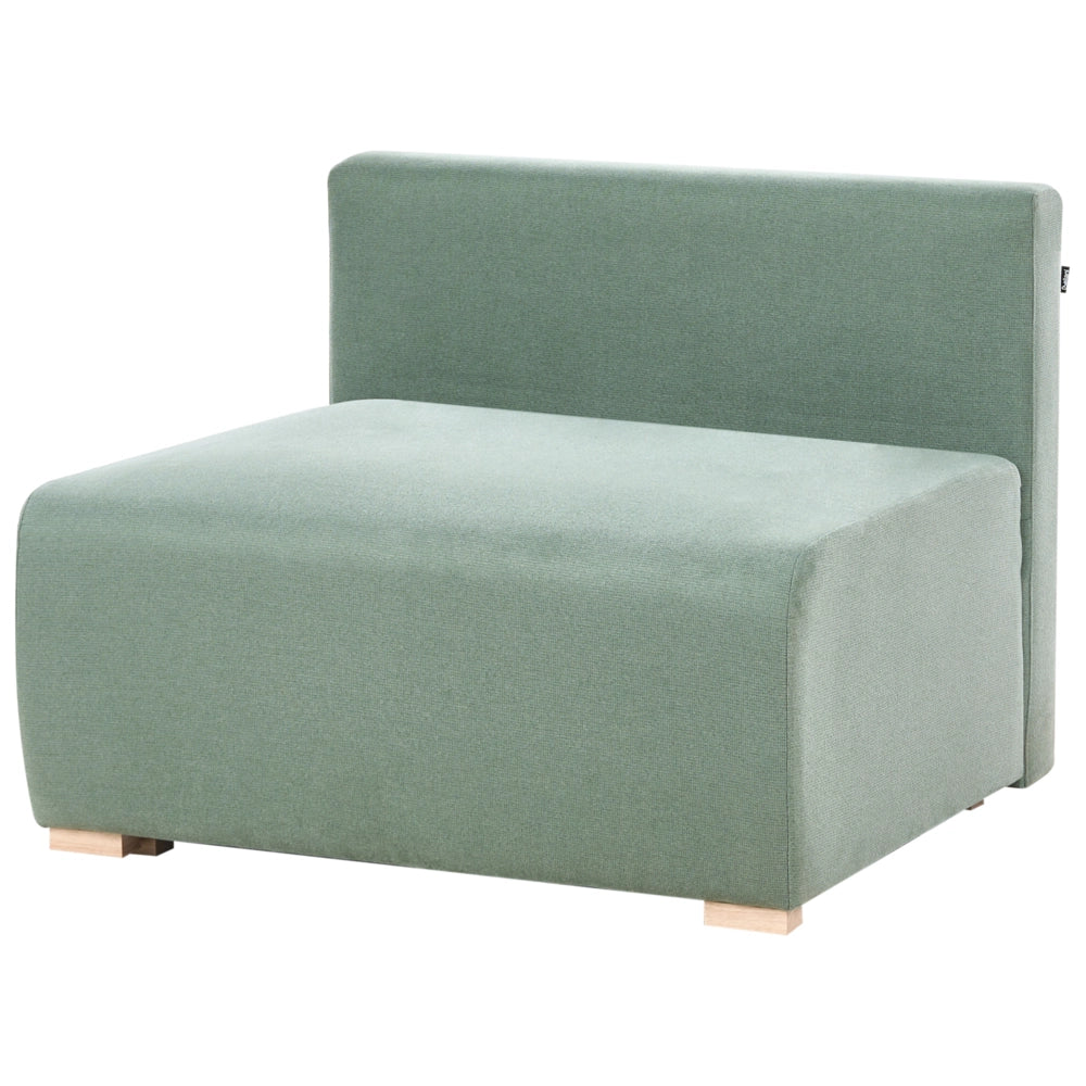 Divano componibile in tessuto verde chiaro imbottito con funzione letto e contenitore Stile minimalista