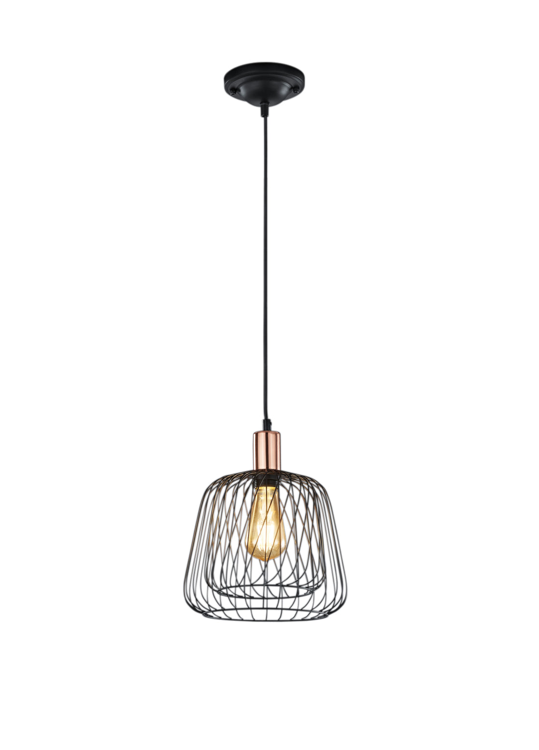 Lampada a Sospensione da Interno  E27 in Metallo Nero