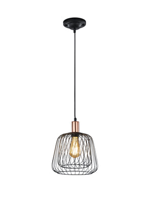 Lampada a Sospensione da Interno  E27 in Metallo Nero