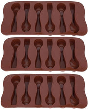 Antiaanbaklaag a forma di cioccolato - Lepelvorm - Herbruikbaar - Siliconen - 3 Stuks - Temperatuurbereik -40℃ a 230℃ - Bakvorm