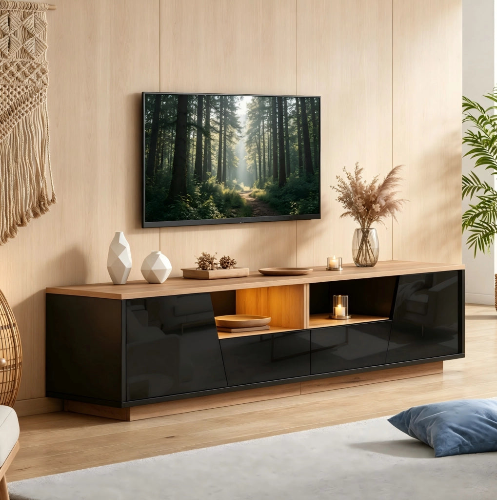 Mobile TV 180 x 40 x 46 cm con LED e 2 cassetti