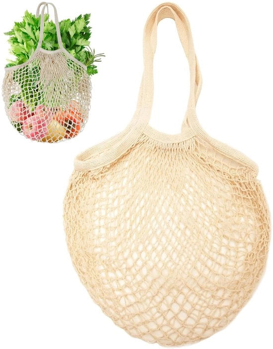 Impianto di raccolta rifiuti riutilizzabile - rastrello con manico lungo - contenitore di stoccaggio - sacchi di rete - ideale per verdure e frutta - molto versatile