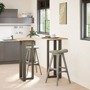 Gambe per tavolo da bar a forma di T 2 pz nere 40x35x(110-111) cm in acciaio 4013099