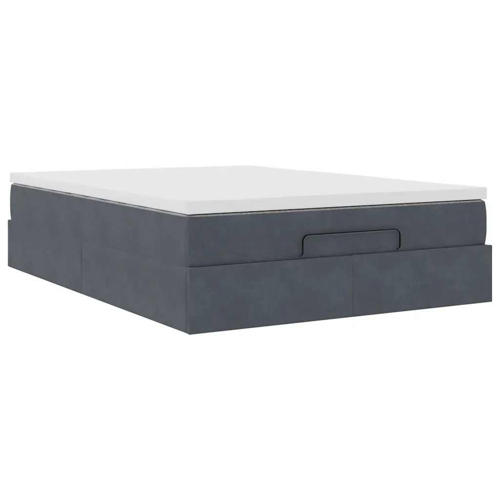 vidaXL Struttura Letto Pouf con Materasso 140x190 cm Velluto