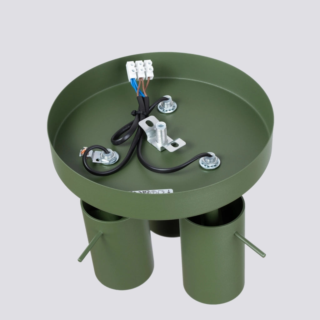 Plafoniera minimal verde oliva Ø20 3 spot GU10 Torque