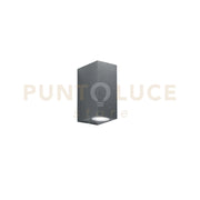 APPLIQUE BIEMISSIONE QUBO ANTRACITE 2 LUCI ATTACCO GU10 IP54 6,7X9,3X15,1CM