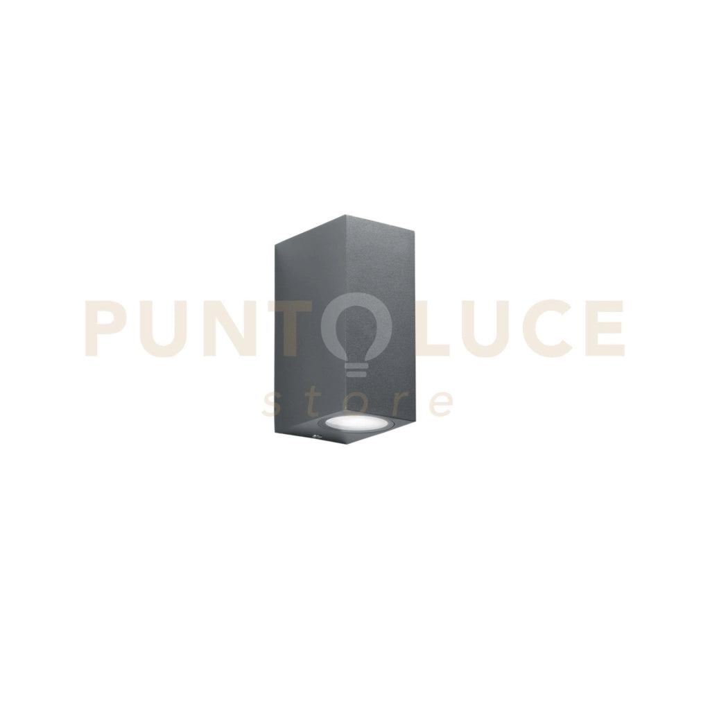 APPLIQUE BIEMISSIONE QUBO ANTRACITE 2 LUCI ATTACCO GU10 IP54 6,7X9,3X15,1CM