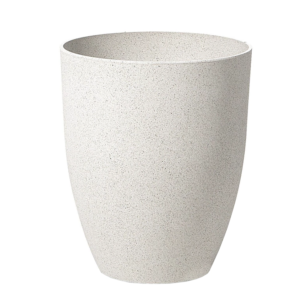 Set di 2 vasi in poliresina in fibra di vetro di colore bianco crema 35 x 35 x 42 cm interni ed esterni