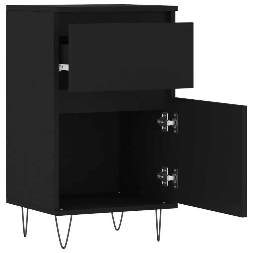 Credenze 2 pz Nere 40x35x70 cm in Legno Multistrato 831151