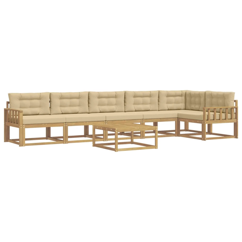 Set di divani da esterno 7 pcs Bianco e Beige 79 x 79 x 37 cm