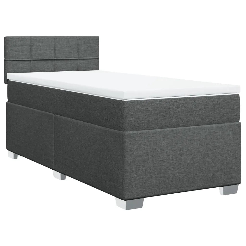 Giroletto a Molle con Materasso Grigio Scuro 100x200 cm Tessuto 3285800
