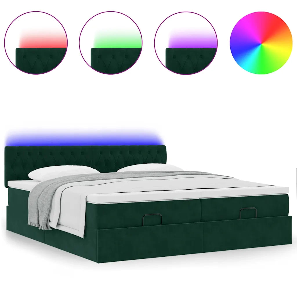 Struttura Letto Pouf con Materassi 160x200 cm Velluto 3312938