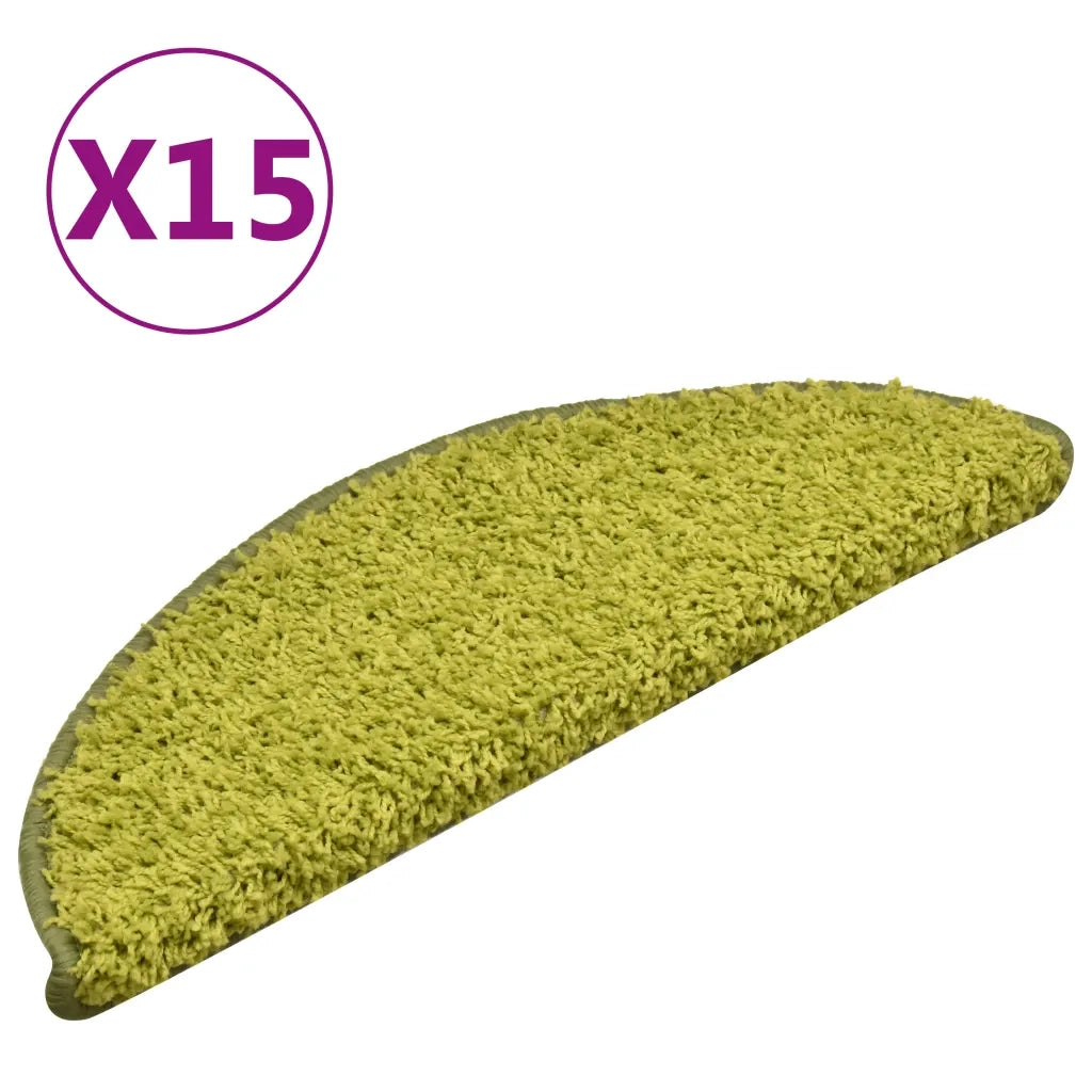 Tappetini per Scale 15 pz Verdi 56x17x3 cm 322382