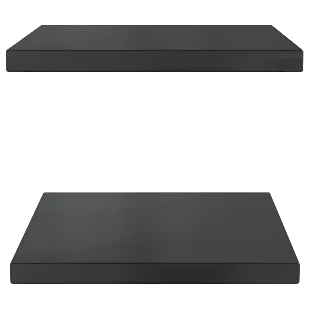 Mensole a Muro 2 pz 50x40x3 cm Nero in Acciaio Inossidabile