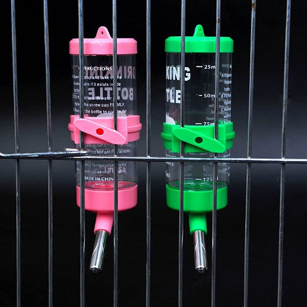 Trade Shop - Borraccia Criceti Piccoli Animali 125ml Acciaio Plastica Design Sfera Antigoccia -