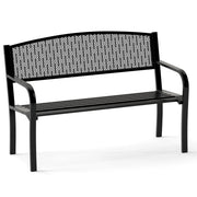 Panca da esterno 60 x 128 x 86 cm set da 1 comoda e resistente stile moderno metallo nero 20_0020916