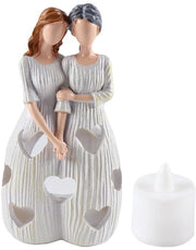 Figurina Madre e Figlia - Decorazione a mano - Cadeau - Tema - Dimensioni 22 x 7 x 6 cm - Figurina decorativa
