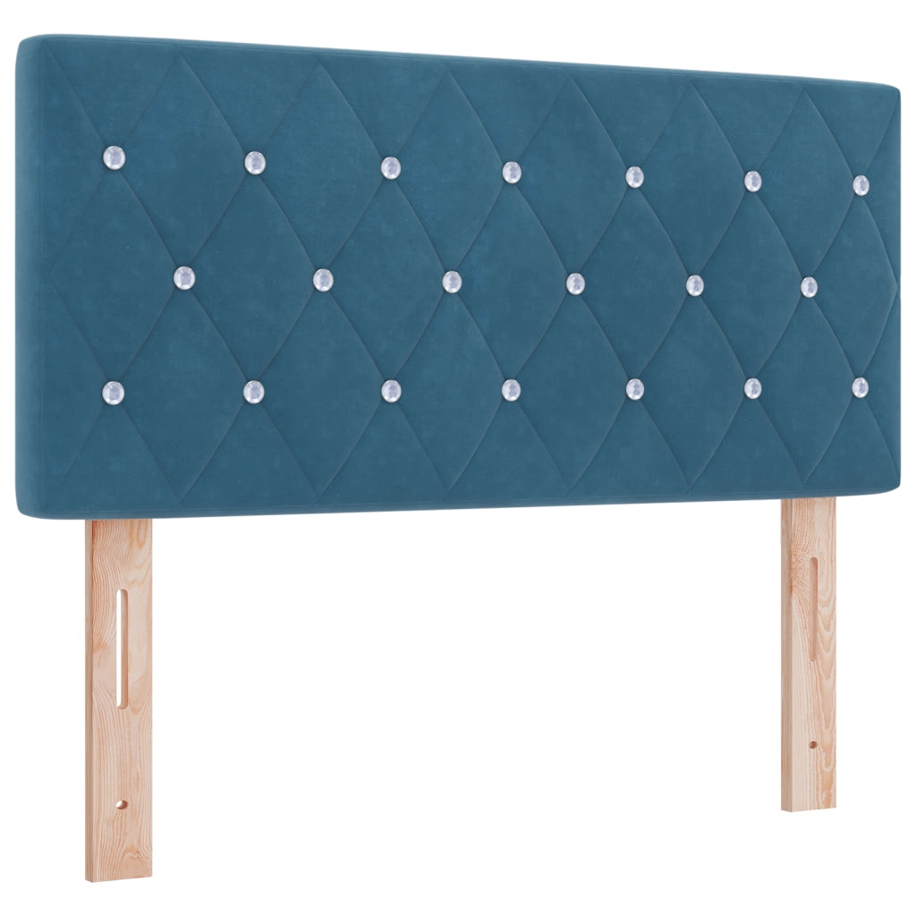 Letto con Reticolo e Materasso Blu Scuro Piccolo Doppio Velluto