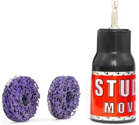 Pulitore per bulloni di ruota, strumento per rimuovere ruggine su bulloni, pulitore per navi, macchina per levigare navi di ruota, strumento per rimuovere ruggine su bulloni per 1/2" chiave inglese, trapano elettrico