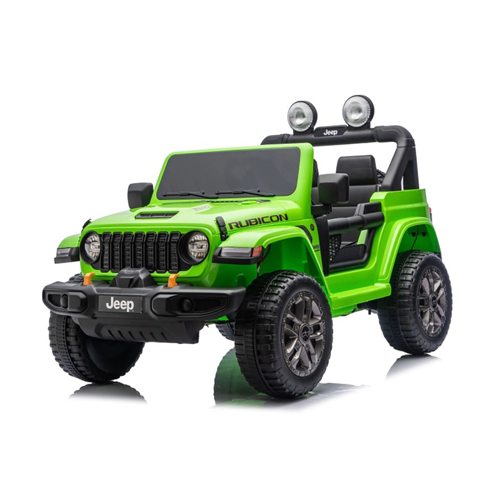 Macchina Elettrica per Bambini Jeep Wrangler Rubicon 12V con Telecomando Verde