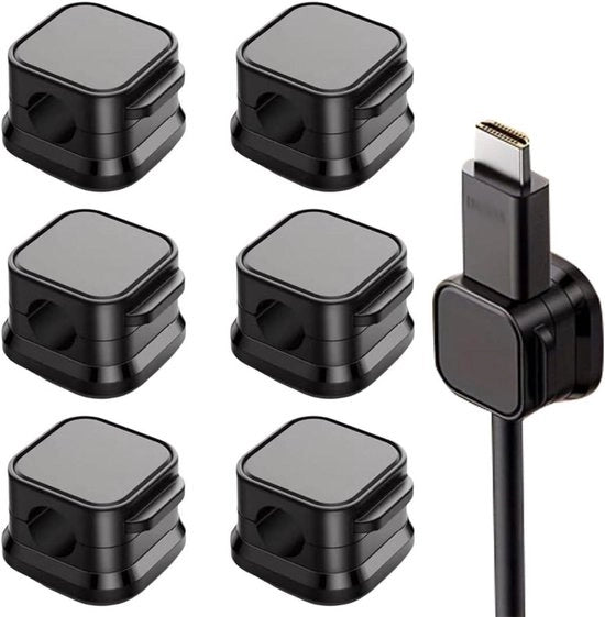 6 Clip per Cavi Self Adesivi Ospedale Clip per Cavi Organizzatore per Cavi Magnetici Adatti per Cavi di Potenza Cavi di Dati Cavi del Mouse Accessori (Nero)