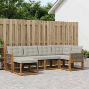 Set di divani da esterno 6 pz Naturale e Grigio Chiaro 3382059