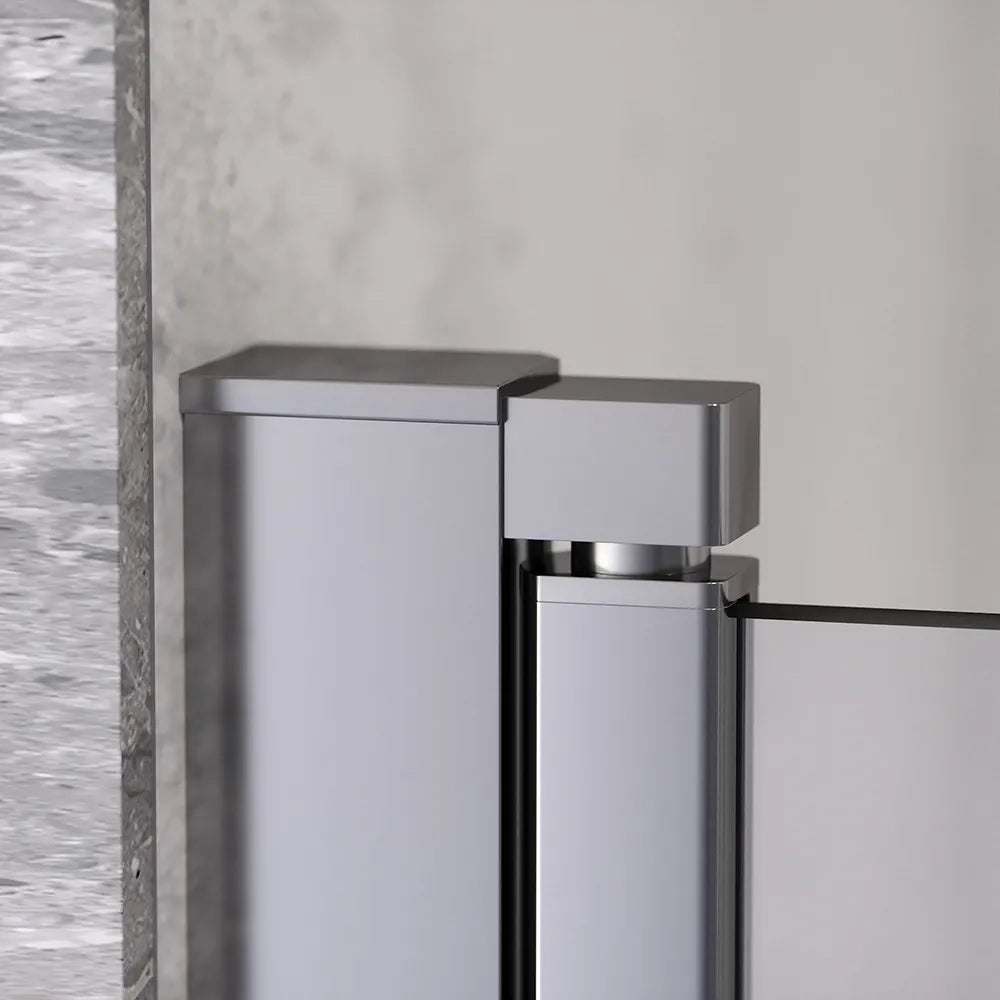 Porta doccia 121-125cm apertura a battente con profili cromati e vetro da 6mm trasparente h195 | Elba