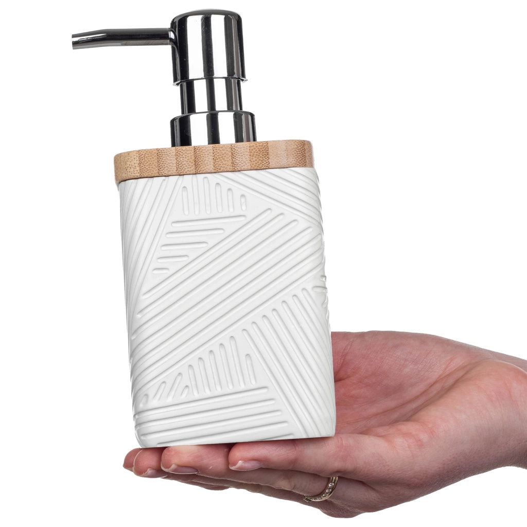 Set da bagno KADAX 3 in 1: dispenser di sapone, tazza da bagno, scopino per WC