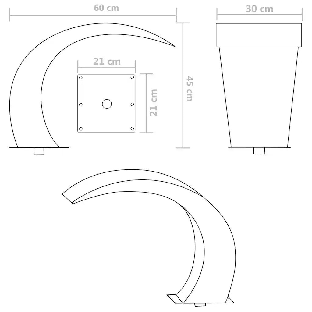Cascata da Giardino in Acciaio Inossidabile 45x30x60 cm 41685